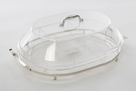 B-DECOR מגש לעוגה+מכסה אקריליק 37X24X22