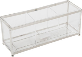 B-DECOR סכומון הגשה אקריליק שקוף מלבני עם חלוקה פנימית