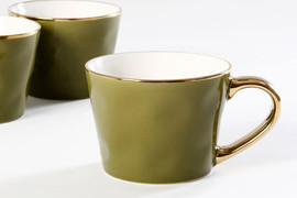 B-DECOR מאג קרמיקה פס זהב 380 מ"ל PARIS OLIVE PRO