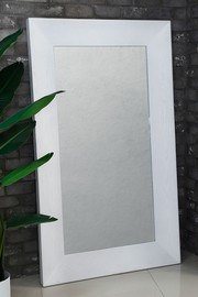 B-DECOR מראה עץ מלא 110X186X7.5 WOOP WHITE NVENGER