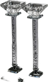 BOHEMIA זוג פמוטים קריסטל SILVER