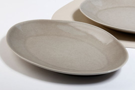 B-DECOR פלטה אובלית STONE WARY GREY 33X23X3.5
