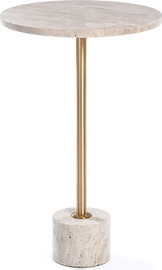 B-DECOR שולחן צד MarbleIvory בשילוב מתכת זהב 38X38X60