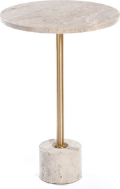 B-DECOR שולחן צד MarbleIvory בשילוב מתכת זהב 38X38X55