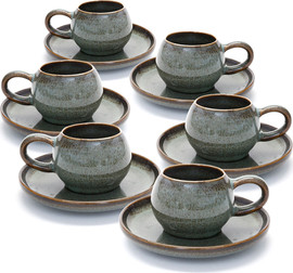DREAM CHEF סט קפה STONE WARE MADRIO GREEN בעיצוב מוקפד, בעל טקסטורה עשירה ומראה נקי ואלגנטי.