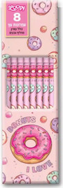 Loopi LOOPY סט 8 עפרונות עץ + מחק דונאטס 26 12