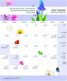 Dornat דורנת לוח שנה מגנט קטן את פרח 26