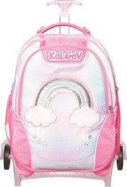 קל גב תיק אורטופדי X BAG TROLLEY דגם קשת בענן ורוד – KAL GAV