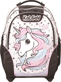 קל גב תיק אורטופדי X BAG דגם חד קרן פרפרים שחור-לבן – KAL GAV