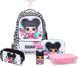 קל גב סט לתלמיד לכיתות א-ב X-Fix trolley – דגם LOL שחור-לבן KAL AV