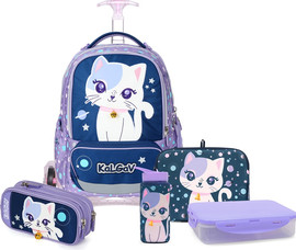 קל גב סט לתלמיד לכיתות א-ב X-Fix trolley – דגם חתול חלל KAL AV