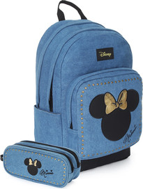 OUTDOOR תיק גב לנוער + קלמר Disney Denim Minnie