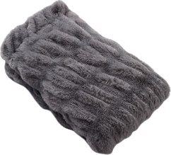 Lorens שמיכה מבד פרווה solid בגודל 100*75 ס"מ מבית Lorens -  אפור
