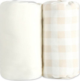 MINENE זוג סדינים לעריסה 60*90 סמ - ליין Wonderland - שמנת - Cream