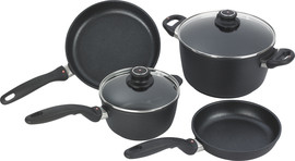 Swiss Diamond סט סירים אינדוקציה 6 חלקים nonstick מחוזק בגבישי יהלומים תוצרת Swiss Diamond