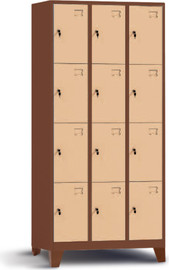 SHAZAR ארון הלבשה לוקר מתכת 12 תאים ולמגוון שימושים מגיע מורכב צבע חום מבית שזר