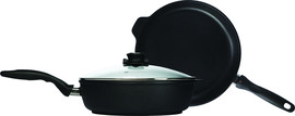 Swiss Diamond סט מחבת + סוטאז' 28 ס"מ nonstick מחוזק בגבישי יהלומים תוצרת Swiss Diamond