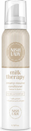 NISHLADY NISH LADY Milk Therapy Creamy Mousse Conditioner – קונדישנר מוס טיפולי ללא שטיפה לשיער יבש ופגום