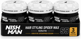NISHMAN מארז שלישייה NISHMAN S5 Keratin Spider Wax – ווקס מקצועי לעיצוב שיער עם קראטין