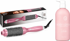 BE מברשת שיער חשמלית Be. - HotStyler | 1.5" Ionic Styling Brush צבע ורוד + קרם גוף אוקטן פרל במתנה