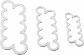 Cutterpeeler סט 3 חותכני בצק סוכר שושנים