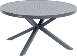 Australia Garden שולחן אלסקה עגול אלומיניום קוטר 1.40 מטר משטח פסים אפור כהה