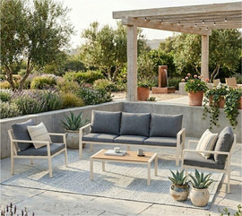 Australia Garden מערכת ישיבה לגינה אלומיניום בז' Casso קאסו