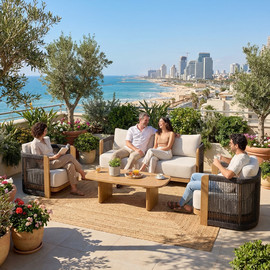 Australia Garden מערכת ישיבה אלומיניום דגם Kuba OAK  קובה