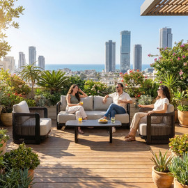 Australia Garden מערכת ישיבה אלומיניום דגם Jamaica Ebony ג'מייקה