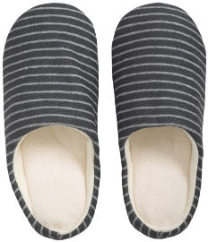 Hot Tuna נעלי בית מפנקות לחורף - אפור פסים