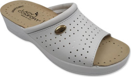 Lady Comfort כפכפי נוחות מעור לנשים בצבע לבן ליידי קומפורט 36-42