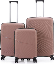 Swiss Voyager סט מזוודות קשיחות בלתי שבירות 3 יח' Swiss Voyager New York 28/24/20 בצבע רוז גולד