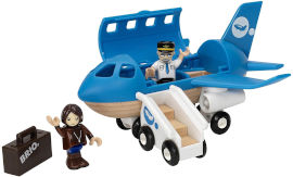 Brio מטוס נוסעים עם 2 דמויות, מזוודה וגרם מדרגות נתיק 33306