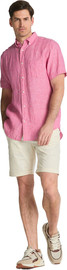 GANT חולצה מכופתרת פשתן שרוול קצר Gant גזרת Regular Fit