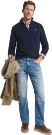GANT סווטשרט חצי רוכסן Gant לגברים דגם Micro Textured