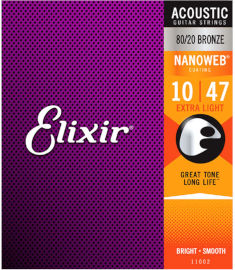 elixir מיתרים לאקוסטית 10 ELIXIR NANOWEB