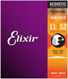 elixir מיתרים לאקוסטית 11 ELIXIR NANOWEB