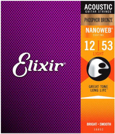 elixir מיתרים לאקוסטית 12 ELIXIR NANOWEB