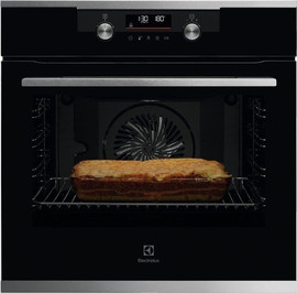 Electrolux תנור בנוי פירוליטי - 71 ליטר Electrolux אלקטרולוקס EOP7528X זכוכית שחורה משולב נירוסטה