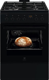 Electrolux תנור משולב כיריים גז - 4 להבות Electrolux אלקטרולוקס SteamBake & AirFry LKK660224K