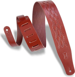 LEVY'S רצועה לגיטרה חומה "2.5 MV26AE-BRN embossed Argyle