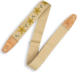 LEVY'S רצועה לגיטרה "2 MH8P-011 Hemp Webbing Yellow Flowers