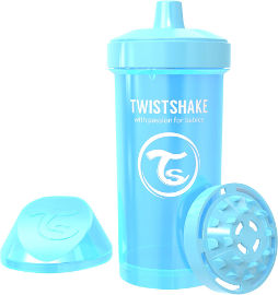 TWISTSHAKE כוס מעבר 12M+ כחול מטאלי -עם מנגנון למניעת נזילות