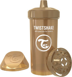 TWISTSHAKE כוס מעבר 12M+ כחול מטאלי -עם מנגנון למניעת נזילות