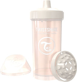 TWISTSHAKE כוס מעבר 360 מ"ל 12M+ שמפניה מטאלי -עם מנגנון למניעת נזילות