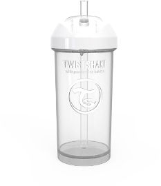 TWISTSHAKE כוס עם קש 6M+ לבן פסטל