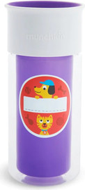 Munchkin כוס "הפלא" 360 מבודד קור עם מדבקות אישיות- 266 מ"ל סגול - מנצ'קין 17407