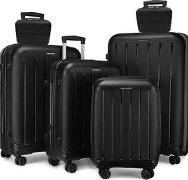 Camel Mountain סט שישה פריטים Camel Mountain® Infinity – מזוודות בגדלים 14", 14", 20", 24", 28" ו־32" - שחור יהלום