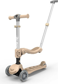 LEO PRO LEO Rider 3in1 – קורקינט 3 ב-1 לילדים עם מושב מתקפל ומוט דחיפה | כסף