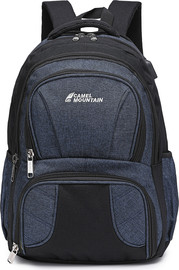 Camel Mountain תיק גב Himalaya 32L למחשב 16 אינץ' עם יציאת USB מבית כאמל מאונטין - שחור/כחול כהה
